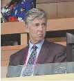  ?? STAFF PHOTO/CHRISTOPHE­R EVANS ?? HOT SEAT: Dave Dombrowski watches from his box behind home plate.