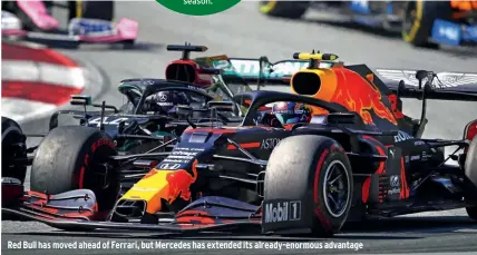  ??  ?? Red Bull has moved ahead of Ferrari, but Mercedes has extended its already-enormous advantage