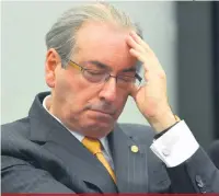  ?? José Cruz/Agência Brasil ?? “Ele [Joesley] construiu a retórica de que o senhor Michel Temer era complacent­e com a compra do silêncio para eu não delatar”, afirmou Eduardo Cunha