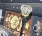  ?? HARRY SULLIVAN/ TRURO NEWS ?? An old licence plate has been used as a dash panel to house the gauges in Brent Riley’s 1947 Ford pickup rat rod, while a glass door knob has been used as its gear shift knob.