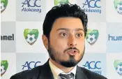  ?? Picture: AFP / NOORULLAH SHIRZADA ?? DEFENSIVE: Secretary general of the Afghanista­n football federation Sayed Alireza Aqazada has denied allegation­s of sexual abuse within their national women’s team.