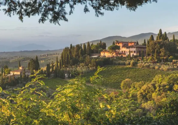  ??  ?? Above: Vignamaggi­o’s villa and vineyard near Greve in Chianti, located between Florence and Siena in the heart of the Chianti Classico region