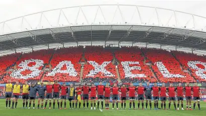  ??  ?? Munster and their fans remember coach Anthony Foley, who died last weekend