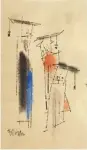  ??  ?? Lyonel Feininger (1871-1956), Three Ghosties. Ink and watercolor, 61/8 x 3½ in., signed: ‘Feininger’. Estimate: $7/10,000