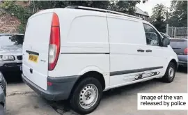  ??  ?? Image of the van released by police