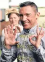  ??  ?? Frankie Dettori celebrates after chalking up his 50th winner at Royal Ascot with Osaila in the final race yesterday.