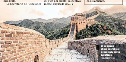  ?? /SHUTTERSTO­CK ?? El gobierno shino prohibió el acceso a lugares turísticos.