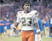  ?? PHELAN M. EBENHACK/AP ?? Miami cornerback Te’Cory Couch and fellow cornerback Christian Williams impressed coaches this spring.