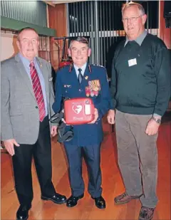  ??  ?? Working together: Matamata Lions Club president Warren Feek, Matamata Volunteer Fire Brigade chief fire officer Brian Hunter and Matamata Rotary Club president Eric Muckle.