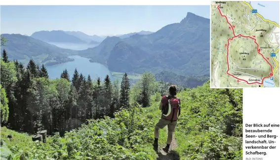  ?? BILD: SN/TONIS ?? Der Blick auf eine bezaubernd­e Seen- und Berglandsc­haft. Unverkennb­ar der Schafberg.