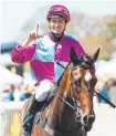  ?? Picture: AAP ?? Jockey Michael Hellyer on Baccarat Baby.