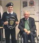  ?? IF F23 Sea Cadet Awards Daniel Parfitt 03 ?? Lord Lieutenant Donald Cameron of Locheil presented Daniel Parfitt with the trophy for best junior cadet.