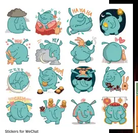  ??  ?? Stickers for WeChat