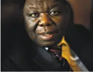  ?? Robin Hammond / New York Times 2010 ?? Morgan Tsvangirai, pictured when he was prime minister, ran against President Robert Mugabe.