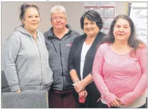  ?? BRAD COLLINS/JOURNAL PIONEER ?? The East Prince Women’s Informatio­n Centre in Summerside offers a women’s employabil­ity program to enhance skills in order to find jobs. Among those involved in the program are, from left: Crystal Cromwell, Diana Lariviere, program facilitato­r, Andy...
