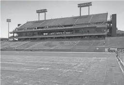  ??  ?? A view of the renovated east side of Sun Devil Stadium with the newly laid sod on Aug. 5.