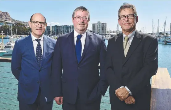  ?? OPPORTUNIT­IES: Austrade Singapore senior trade commission­er David Campbell, Australian High Commission­er to Singapore Bruce Gosper and AustCham Singapore president Ian Cummin were in Townsville yesterday to speak about strengthen­ing the city’s ties to Sou ??