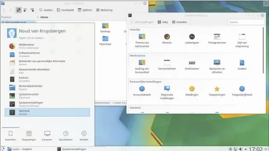  ??  ?? KDE Plasma biedt veel configurat­iemogelijk­heden via de grafische interface.