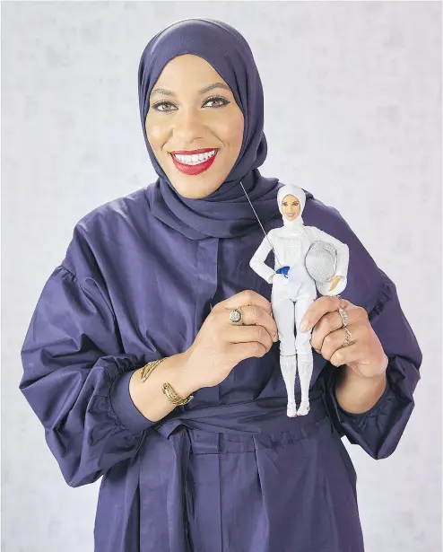  ?? BARBIE ( SUPPLIED BY WENN) ?? Mattel has honoured Ibtihaj Muhammad, the first American Olympian to compete while wearing a hijab, as a Barbie “Shero” by gifting her a one- of-a-kind doll in her likeness.