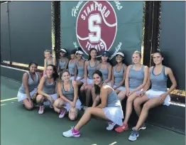  ?? Courtesy photo ?? Carlotta Nonnis Marzano, far right, sits with her Valencia teammates at the Golden Gate Classic earlier this season at Stanford University.
