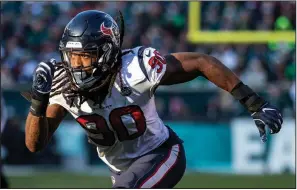  ?? AP file photo ?? Houston Texans outside linebacker Jadeveon Clowney, heading into his sixth season in the league, is among this year’s crop of training camp holdouts. Clowney has not signed his franchise tag, which is tendered at $16 million, preferring a long-term deal.