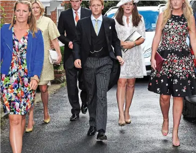  ??  ?? Closing the gap: From left, Lady Edwina, their mother Natalia Grosvenor, Dan Snow, the new Duke of Westminste­r, Hugh Grosvenor, Lady Tamara and Lady Viola