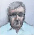  ??  ?? Court sketch of John Worboys who was sentenced to life for four more sex attacks