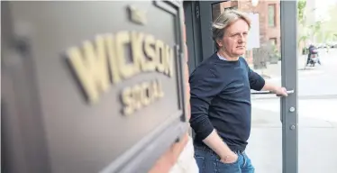  ?? RICHARD LAUTENS TORONTO STAR ?? In November 2019, Andrew Carter’s Toronto restaurant, the Wickson Social, suffered water damage, for which he was covered. But after COVID-19 hit, Carter said his provider told him he would no longer be receiving the payouts.
