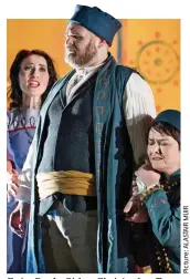  ??  ?? Epic: Paula Sides, Christophe­r Turner and Catherine Carby in Idomeneo