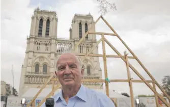  ?? FRANCOIS MORI/AP ?? Gen. Jean-Louis Georgelin in front of Notre Dame Cathedral in Paris in 2020.
