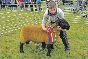 ??  ?? James Bignal of Gruinart was the overall sheep champion with his Suff olk tup lamb. 16_T33_ Islay Show_ 03