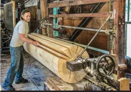  ??  ?? LEFT Long-time sawyer Bob Pierce operates the radial saw at Ward Clapboard Mill in Moretown, Vermont. Goodlookin­g and stable, clapboards cut this way actually last.