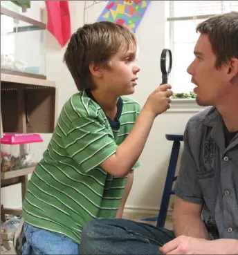  ??  ?? Ellar Coltrane as Mason Jr, a
12-year-old whose transition to moody teenager provides his Dad (Ethan Hawke) with a difficult challenge in Boyhood