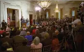  ?? MARCY NIGHSWANDE­R — THE ASSOCIATED PRESS FILE ?? Members of the media fill the East Room of the White House during President Bill Clinton’s first formal news conference.