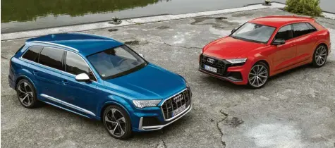  ?? Fotos: Audi AG ?? Dickes Duo: Audis Sport-SUVs SQ7 (links) und SQ8.