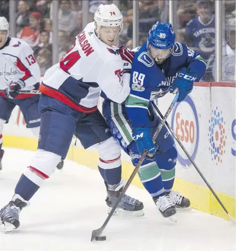  ?? RICH LAM/GETTY IMAGES/FILES ?? Canucks forward Sam Gagner has scored two goals in 20 games for Vancouver. Last season, when he played for the Columbus Blue Jackets, he tallied 50 points, including 18 points (eight goals and 10 assists) on the power play.