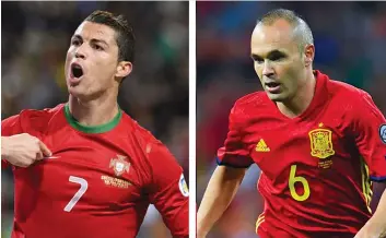  ?? DR ?? Depois de vários duelos em relvados espanhóis Ronaldo e Iniesta defrontam-se na Rússia