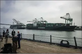  ?? SAMUEL CORUM — THE NEW YORK TIMES ?? President Joe Biden speaks at the Port of Los Angeles on June 10,. China is calling on the U.S. to remove tariffs and stop imposing sanctions on Chinese goods and companies.