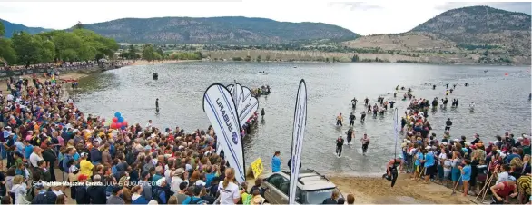  ??  ?? Exiting Okanagan Lake during in 2006 OPPOSITE BELOW