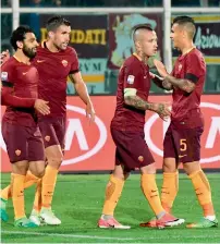  ?? AP ?? Roma players during a Serie A match against Pescara. —