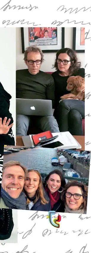  ??  ?? Above: Writing at the Gristmill office. Below: Wayne, Emily, Molly and Robyn in Amsterdam this year.