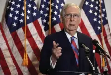  ?? GEtty IMagEs ?? NOT WHAT WE’RE LOOKING FOR: Senate Majority Leader Sen. Mitch McConnell said the Democratic bill won’t pass in the Senate as is and one thing the next relief measure should do is protect reopening businesses from liability lawsuits.