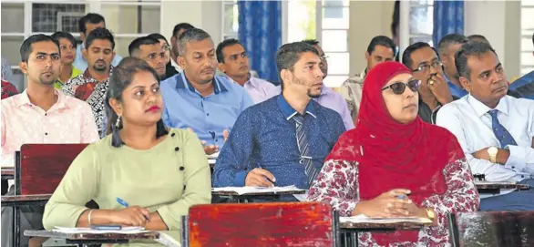  ??  ?? Heads of Schools from around the country at the three-day induction training in Suva on January 2, 2018.