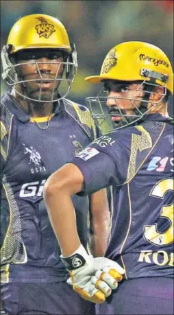  ?? BCCI ?? Robin Uthappa (right) and Andre Russell will be KKR’S goto men in this edition of IPL.