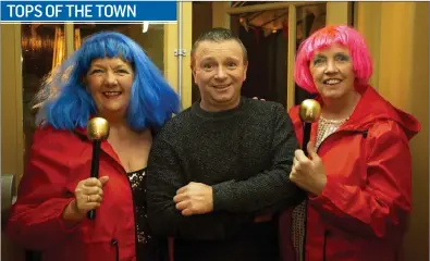  ??  ?? Kathleen O’Sullivan, Sean Kidd and Marion Rowe at the Newbawn Tops in Foley’s Bar.