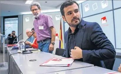  ?? DANI DUCH ?? Alberto Garzón en una reciente reunión de la ejecutiva de Izquierda Unida