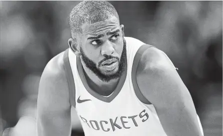  ?? MARCIO JOSE SANCHEZ THE ASSOCIATED PRESS ?? Houston Rockets will be without guard Chris Paul for Game 6 in their series with the Golden State Warriors because of a strained hamstring.