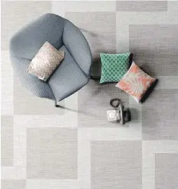  ??  ?? Ceramica Sant’Agostino’s new porcelain tiles have the warm look of a woven carpet, as shown in this playroom.