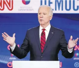  ?? BILD: EVAN VUCCI ?? Joe Biden im Studio des Senders CNN in Washington. Eine frühere Mitarbeite­rin erhob gegen den Ex-Senator Missbrauch­svorwürfe.