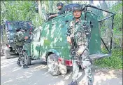  ?? ANI ?? Armymen stand guard near the encounter site on Tuesday.